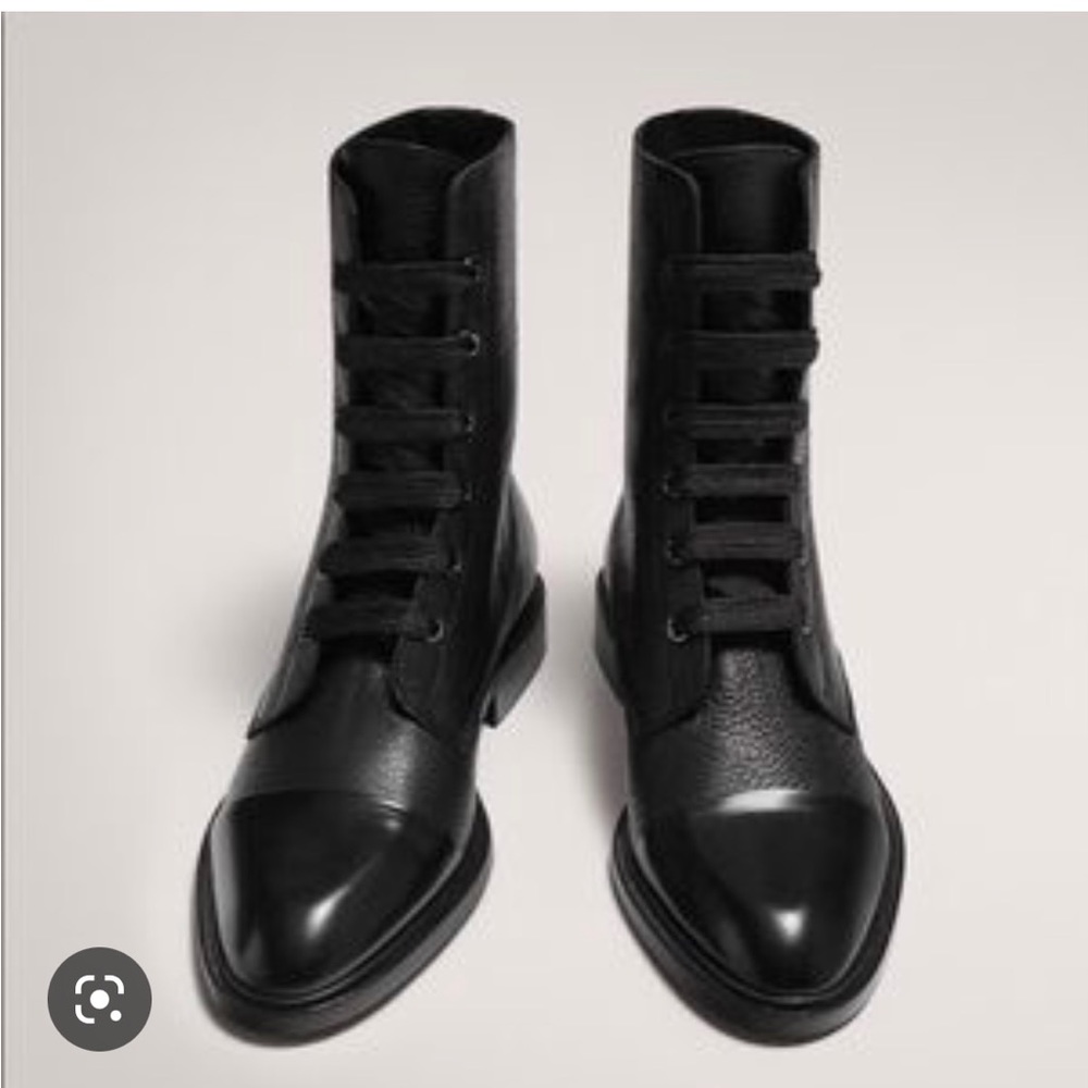 Massimo Dutti leather combat boots
